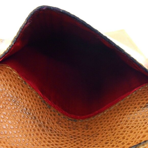 CELINE Two Folded Wallet Logo Plate Leather Authentic USED - Picture 8 of 9